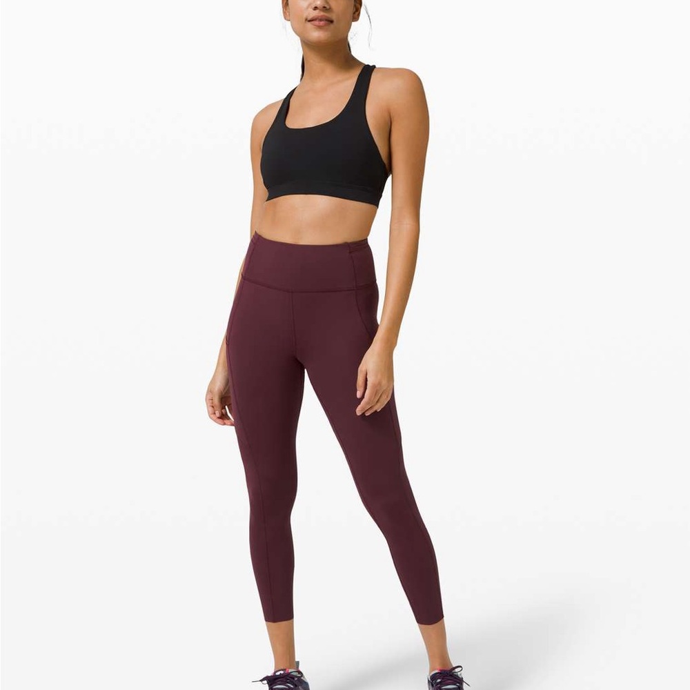 Lululemon Fast and Free Tight II 25" *Non-Reflective Nulux Cassis $128 Retail